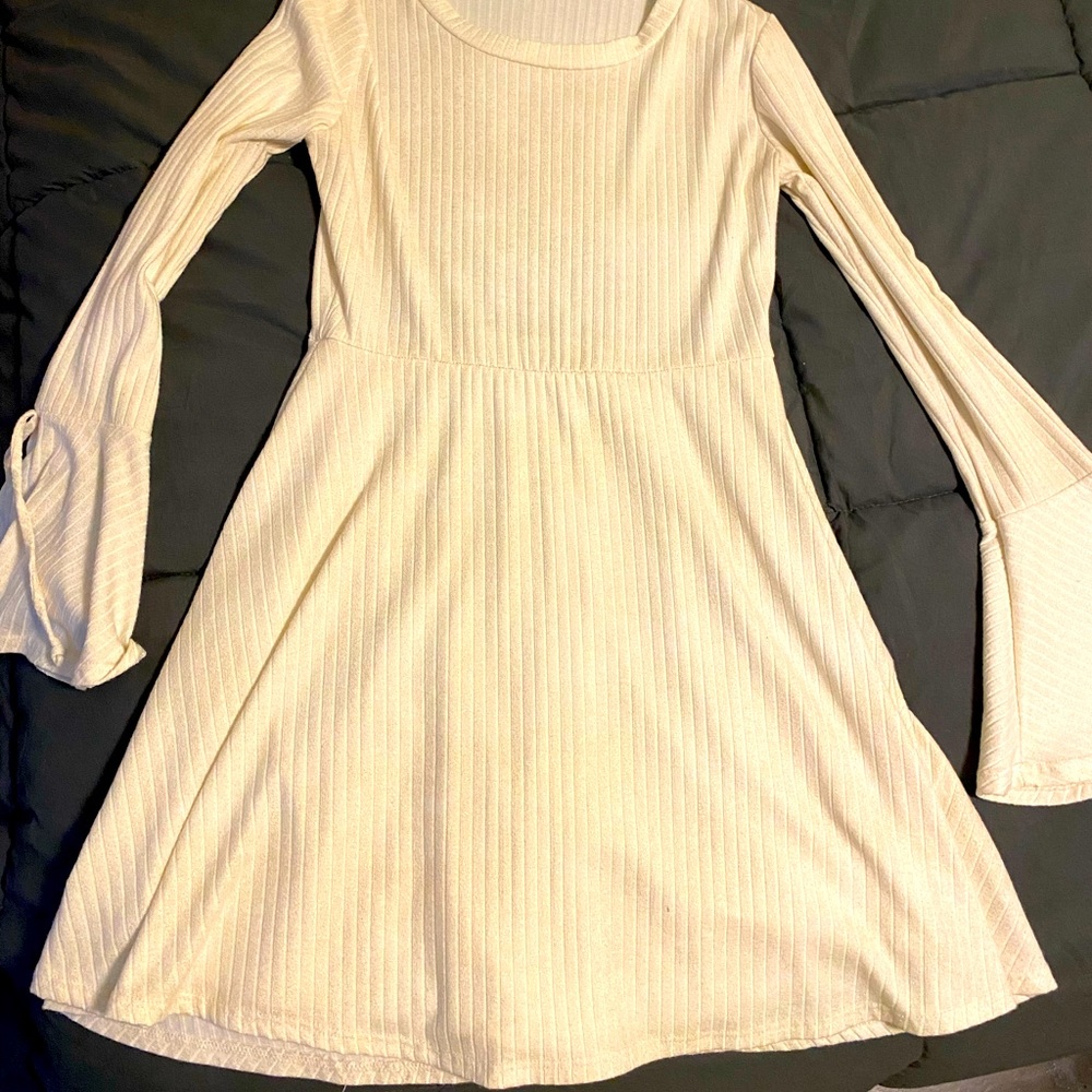 Off white glitter skater style shirt dress size small